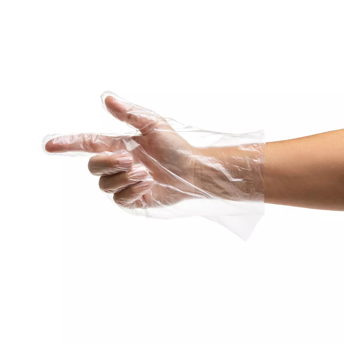 100 Beutel Einmalhandschuhe PE, transparent, gehämmert