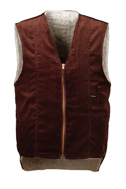 Cordweste braun mit Webpelz