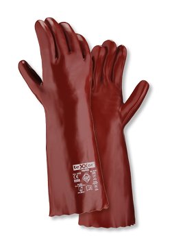 36 Paar Chemikalienschutzhandschuhe PVC, rotbraun