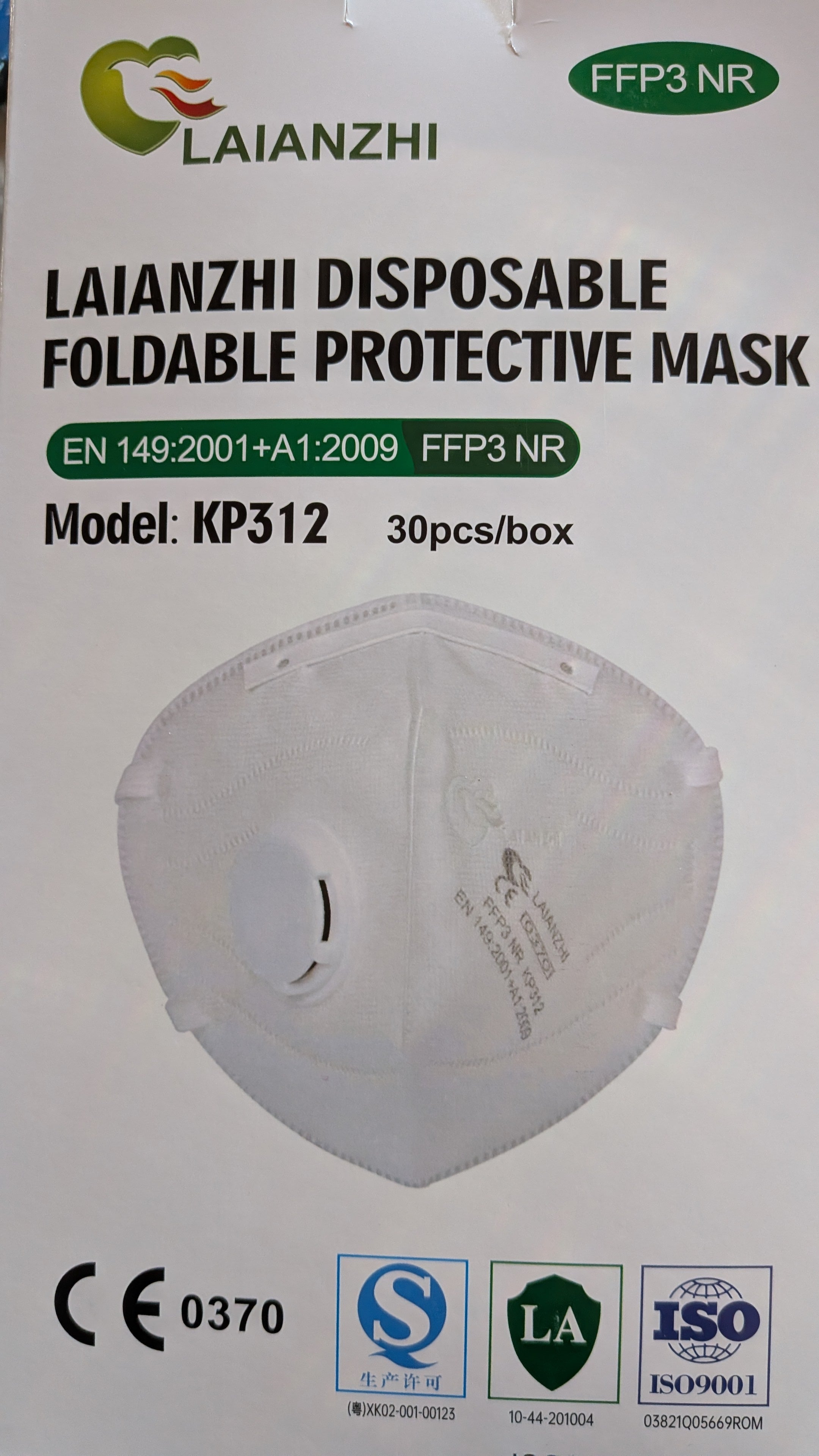 30 Stück Feinstaubmasken Faltmasken FFP3 mit Ausatmungsventil