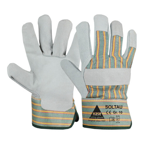 12 Paar Rindspaltleder-Handschuhe SOLTAU