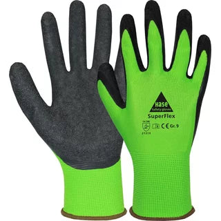 10 Paar Feinstrick-Handschuhe mit Latexbeschichtung SUPERFLEX